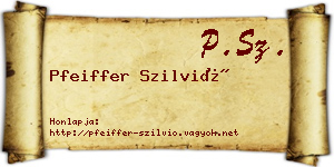 Pfeiffer Szilvió névjegykártya